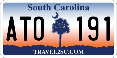 SC license plate ATO191