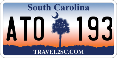 SC license plate ATO193