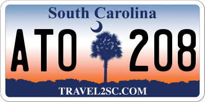 SC license plate ATO208
