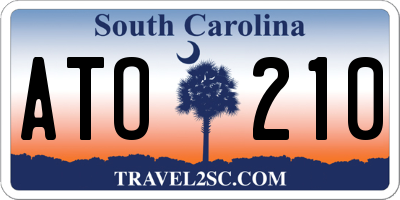 SC license plate ATO210