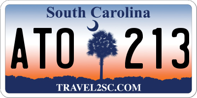 SC license plate ATO213