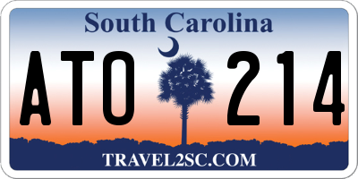 SC license plate ATO214