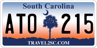 SC license plate ATO215