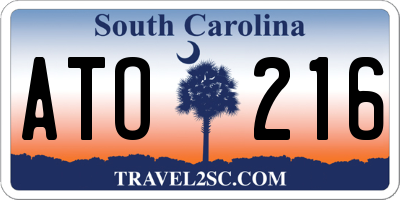 SC license plate ATO216