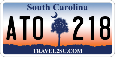 SC license plate ATO218