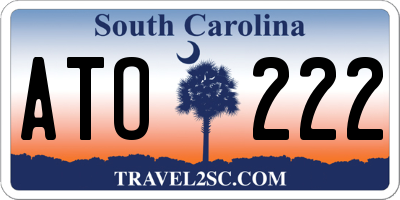 SC license plate ATO222