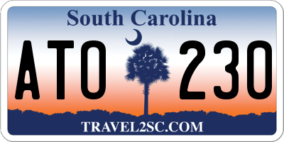SC license plate ATO230