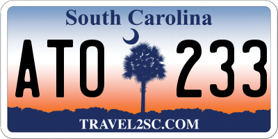 SC license plate ATO233