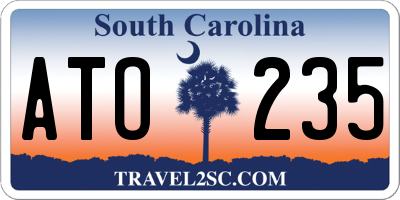 SC license plate ATO235