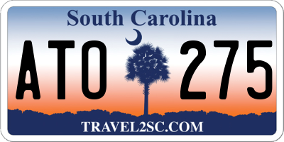 SC license plate ATO275