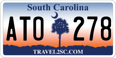 SC license plate ATO278