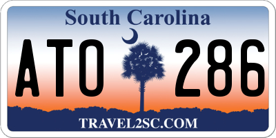 SC license plate ATO286