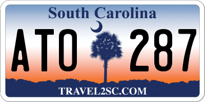 SC license plate ATO287