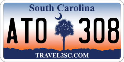 SC license plate ATO308