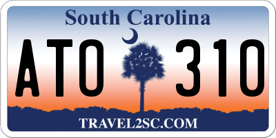 SC license plate ATO310