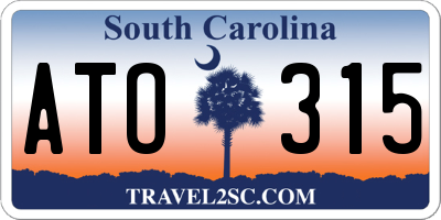 SC license plate ATO315