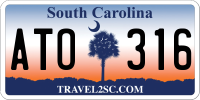 SC license plate ATO316