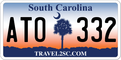 SC license plate ATO332