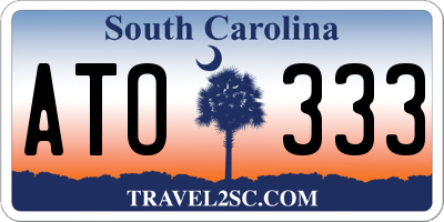 SC license plate ATO333