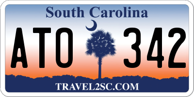SC license plate ATO342
