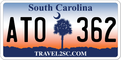 SC license plate ATO362