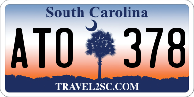 SC license plate ATO378