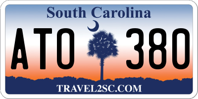 SC license plate ATO380
