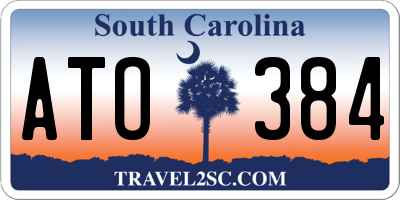 SC license plate ATO384