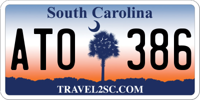 SC license plate ATO386