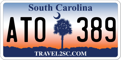 SC license plate ATO389