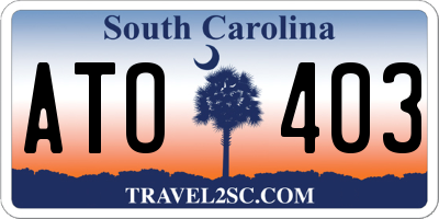SC license plate ATO403
