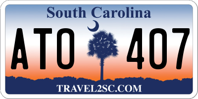 SC license plate ATO407