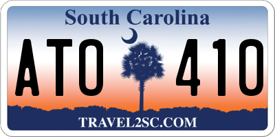 SC license plate ATO410