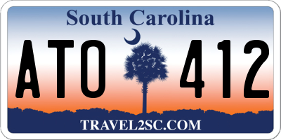 SC license plate ATO412
