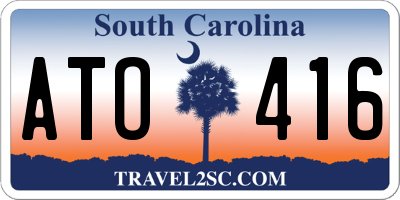 SC license plate ATO416