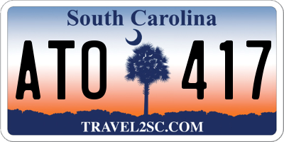SC license plate ATO417