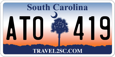 SC license plate ATO419