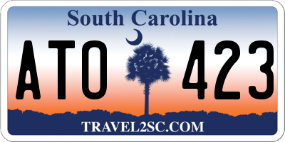 SC license plate ATO423