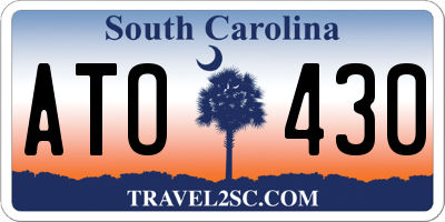 SC license plate ATO430