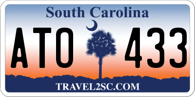 SC license plate ATO433