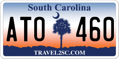 SC license plate ATO460
