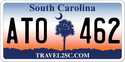 SC license plate ATO462