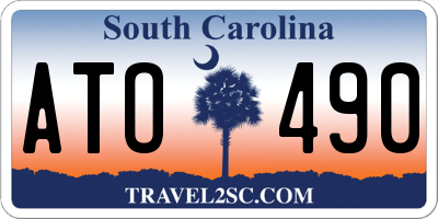 SC license plate ATO490