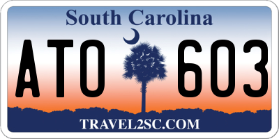 SC license plate ATO603