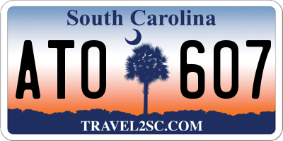 SC license plate ATO607