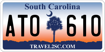 SC license plate ATO610