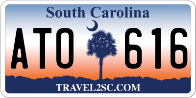 SC license plate ATO616
