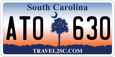 SC license plate ATO630
