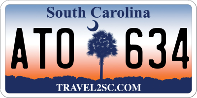 SC license plate ATO634