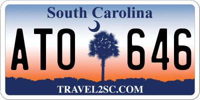 SC license plate ATO646